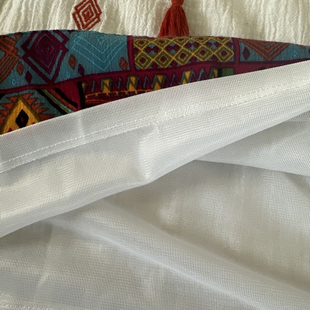 THML XS Women's Santa Fe Sleeveless Lined Mini Dress Cotton & Linen Embroidered - Picture 12 of 13